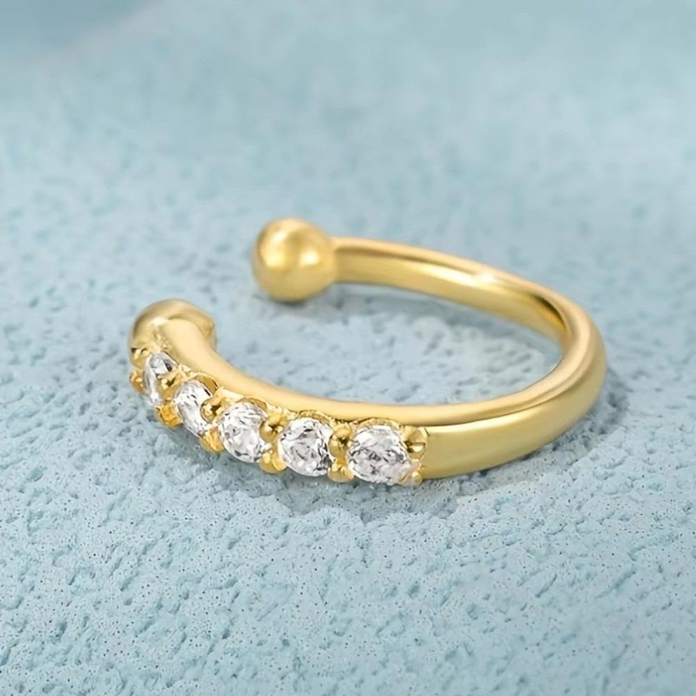 

Fashion Hypoallergenic Fake Nose Rings Adjustable Silver Gold Color False Nose Rings Nose Piercing Jewelry Women Nose Rings & Studs&Face золотой