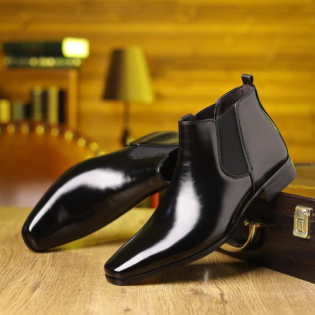 Jesień Zima Skórzane Botki Chelsea dla Mężczyzn Projektant Miękka Podeszwa Buty Wizytowe dla Biznesmenów Moda Duży Rozmiar Botki Męskie