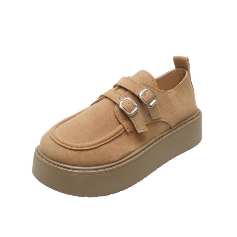 Plateau Damen Frühling neu retro vielseitig einpedalig lässig Boken Doudou Einzelschuhe