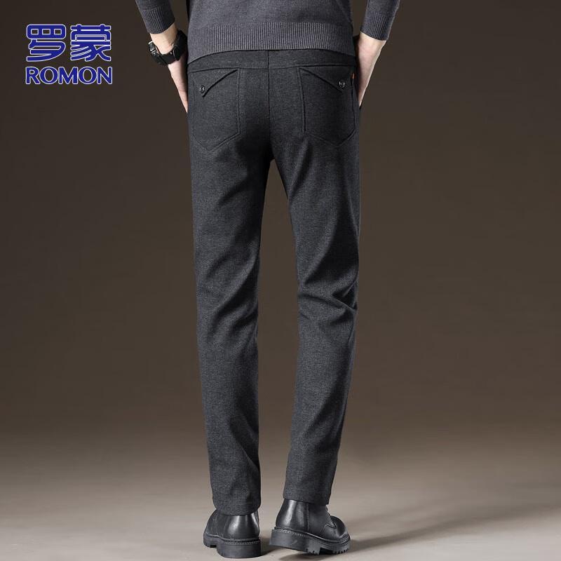 ROMON Men's Slim Straight Business Casual Pants