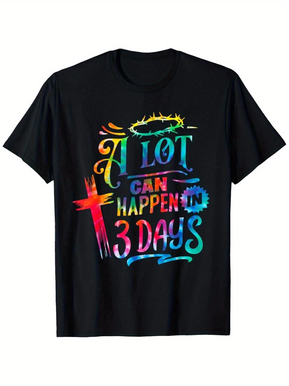 

A Lot Can Happen in 3 Days Christian Easter T shirt Faith Cross Graphic Tee S