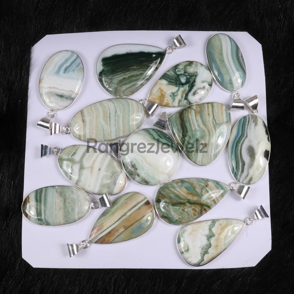 Saturn Chalcedony Pendant Sterling Silver Pendant Green Saturn Pendant Bezel Pendant Saturn Chalcedony Gemstone Pendant Saturn Pendant Necklace