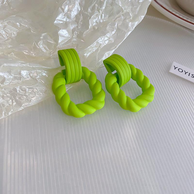 Mori Butterfly Flower Green Earrings Temperament Versatile Stud Earrings Personality Sweet Small Fresh Earrings