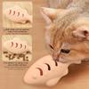 Interactive Cat Toy Food Dispenser for Indoor Cats Blue Treat & Catnip Stuffer Engaging Silicone Fish Chew Toy for Dental Care