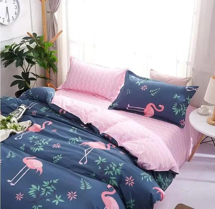 Pink Heart Duvet Cover Set Single Bedding Set 3 Pieces Soft Comfy Microfiber Love and Stripe Pattern Reversible Quilt Cover