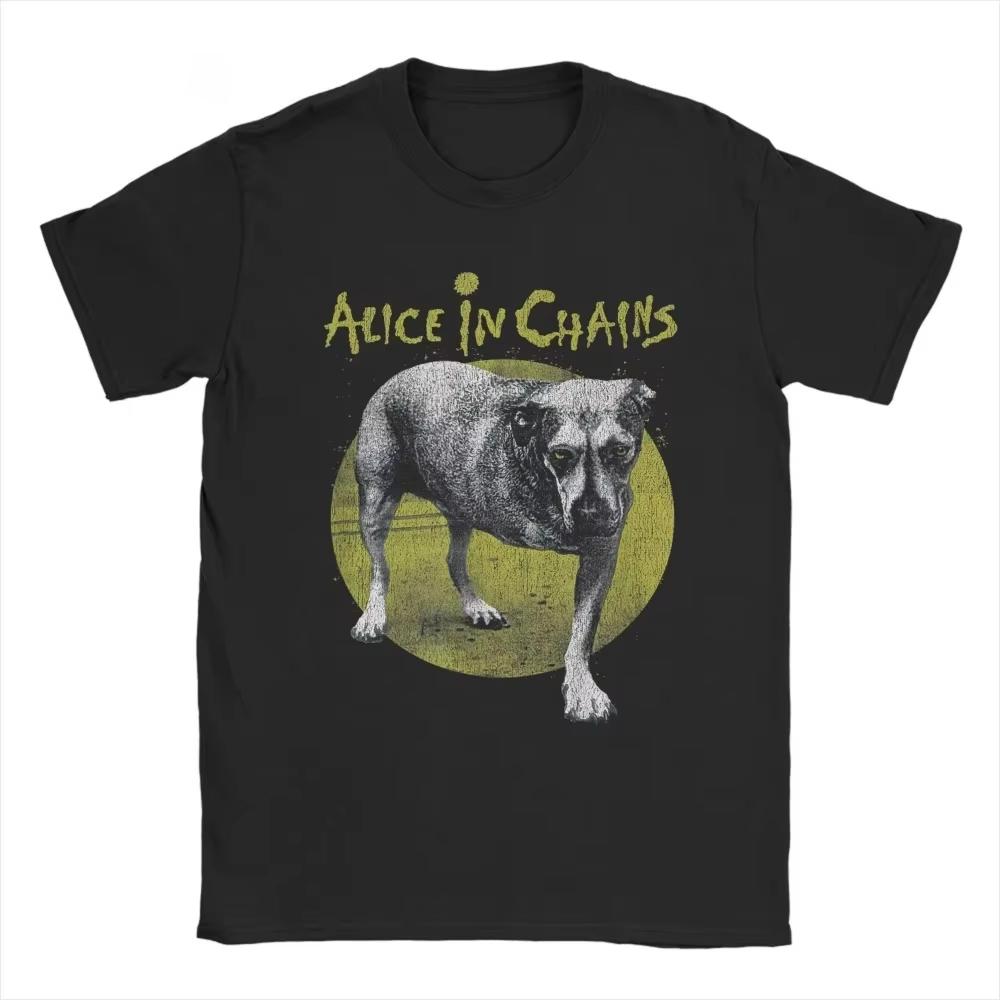 

Hip Hop Street Y2K High Street Trend Alices Prisoner Band Dog Pattern Mens Tshirt Summer New Unisex Casual Tshirt as the picture14492