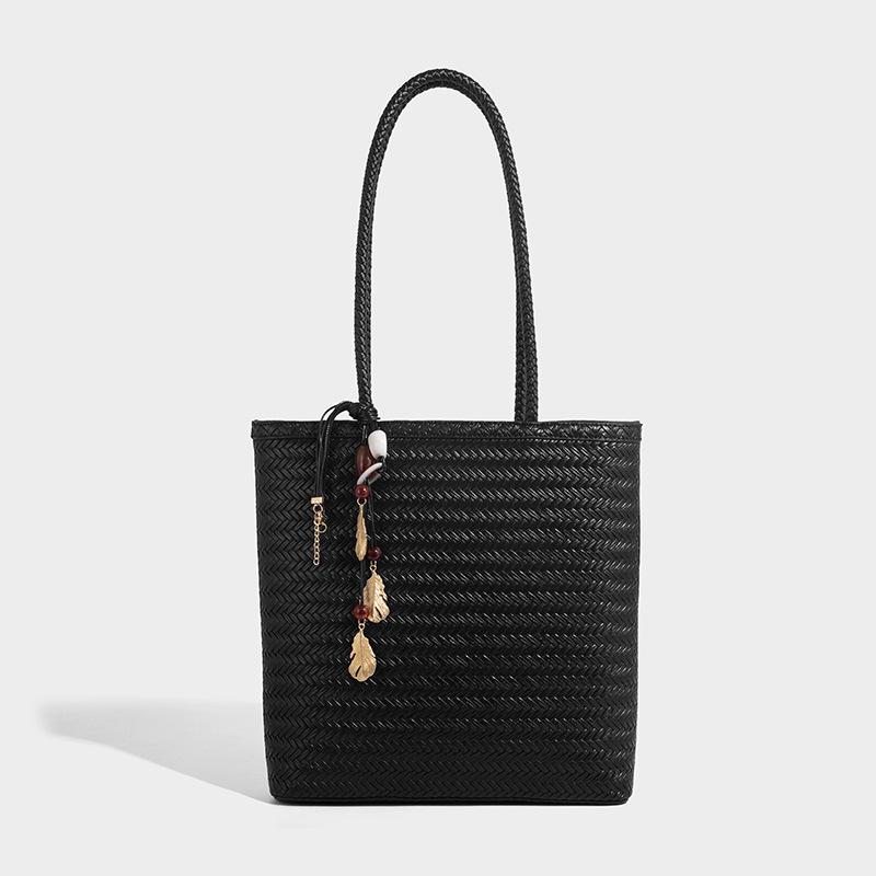 Hand-woven Bag Summer Hand-held Small Tote Bag Single-shoulder Bag Simple and Fashionable Commuting Bag