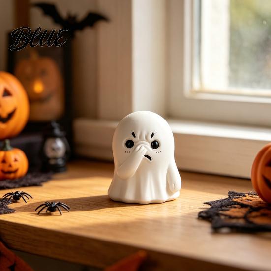 Ghost Ornament Ornament Compact Resin Decorative Figurine Nose-Covering Desk Accessory Shape Halloween Figure Naughty Tabletop Party Decoration