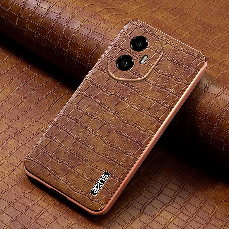 AZNS For Honor 300 Case Electroplating Crocodile Texture PU+TPU Phone Cover