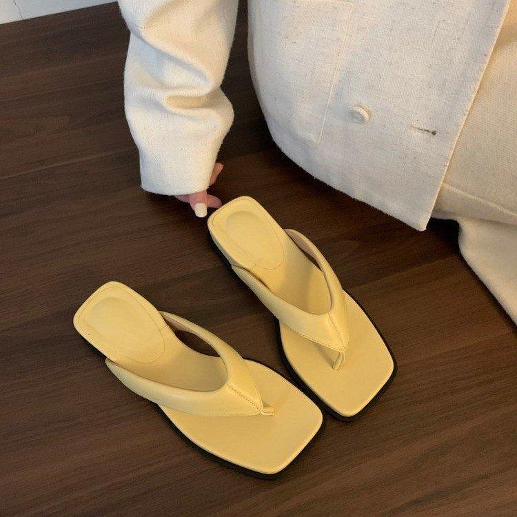 Fashion slope heel flip-flops slippers women's shoes outer wear summer seaside silver sandals beach shoes niche sandals