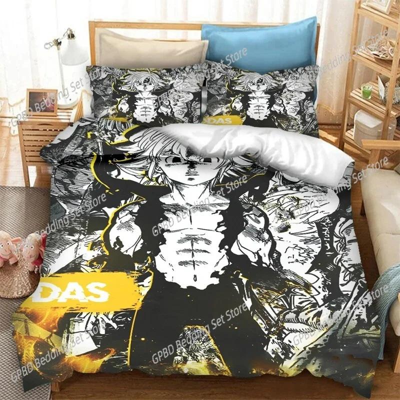 Comforter Anime The Seven Deadly Sins Bedding Set 3D Printed Suitable For Bedroom Kids Home Textile