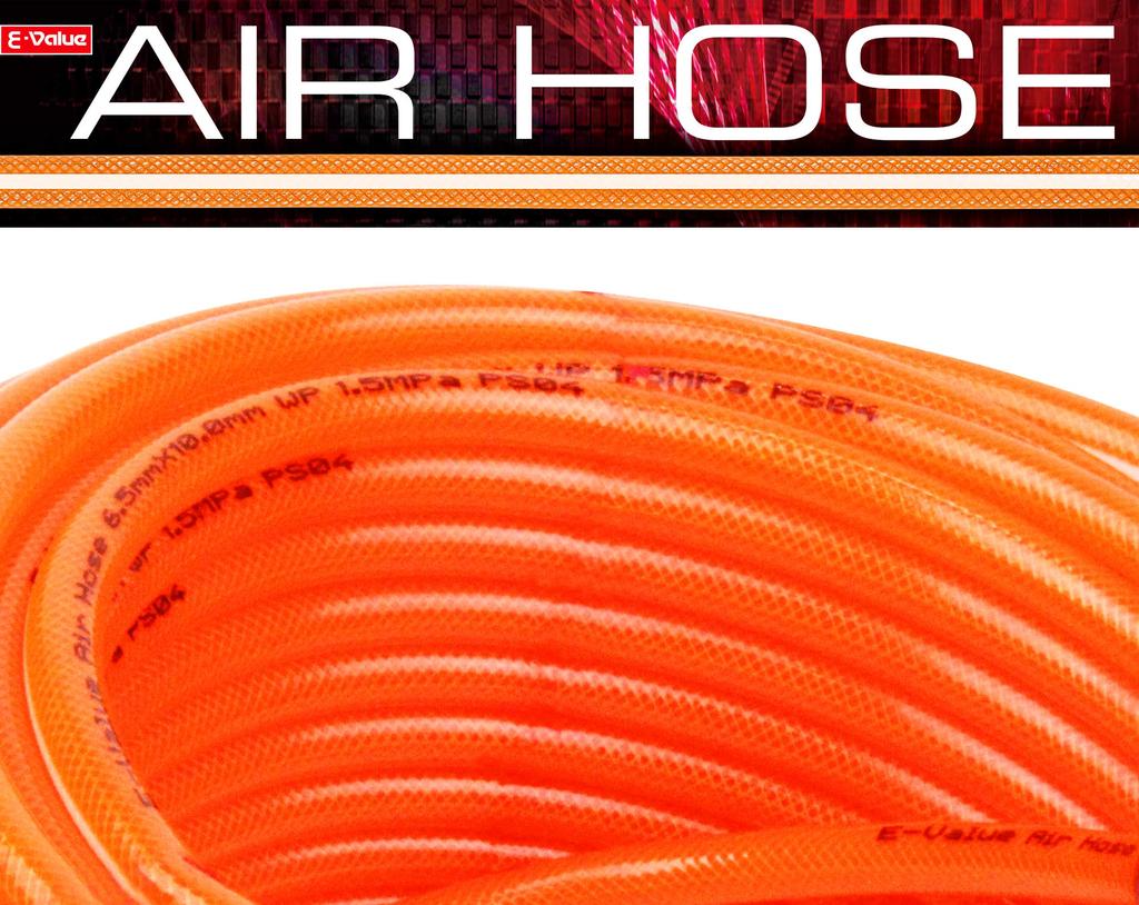 Urethane Air Inner Diameter X Outer Diameter Clear Orange E-Value Hose, 6.5mm 10.0mm, EAZ-030N, 30m,