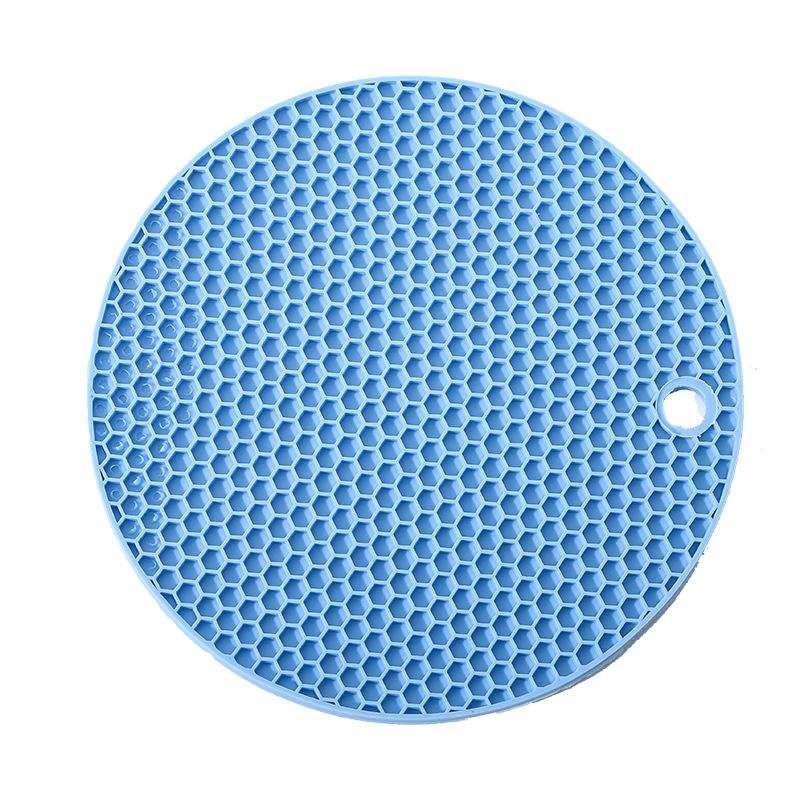 Round Silicone Mat with Honeycomb Insulation Cup Mat Anti-Slip Heatproof Kitchen Mat Heat Resistant & High-Temperature Resistant
