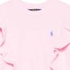 Polo Ralph Lauren Jednobarevné tričko s dlouhým rukávem a kulatým výstřihem Dětské topy Světle růžová 313957719-003