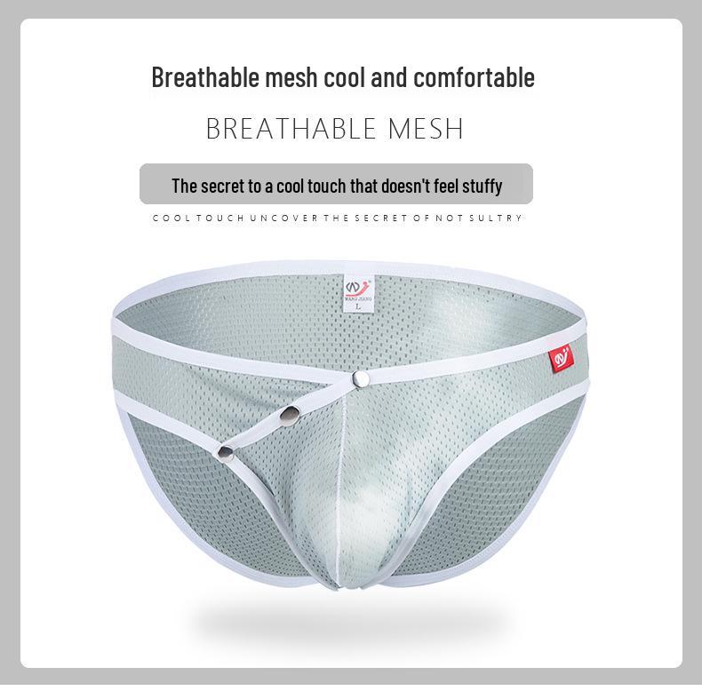 Breathable Mesh Low-Waist Detachable Men's Bikini Briefs - Sexy Fashionable Design