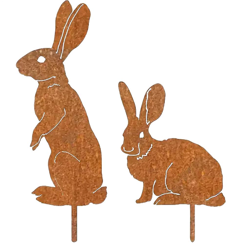 

Metal Bunny Garden Stakes Garden Stakes Yard Signs Easter Bunny 2X Iron Indoor Outdoor Decor Easter Decorations for Outside