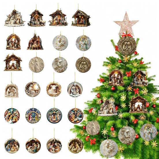 Nativity Advent Calendar Countdown Calendar with 2025 24 Days Christmas 24 Nativity Scene Ornaments