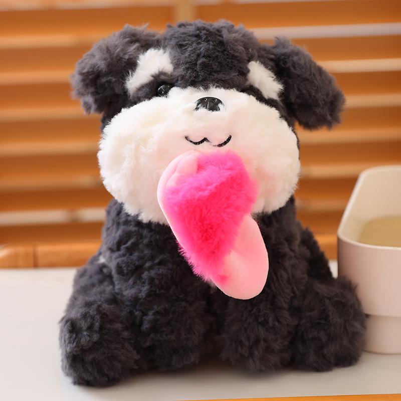

Soft Plush Black Dog Doll Cute Stuffed Animal Toy With Slipper Pillow Perfect Birthday Gift For Kids 21cm розовый