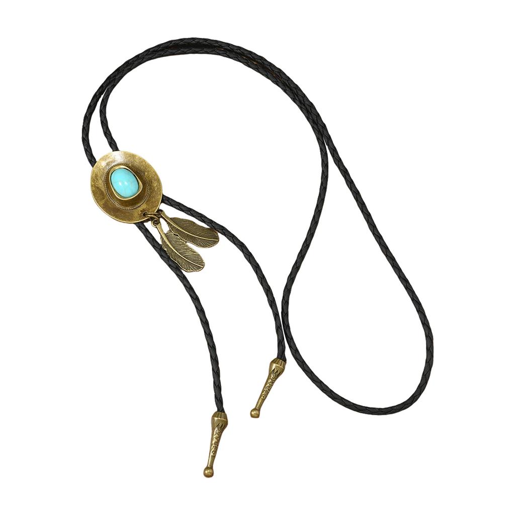 Vintage Western Kovbojská Bolo kravata Kovbojský klobouk Kravata Punk Lariat Náhrdelník Kostýmní doplněk Bolo kravata Western