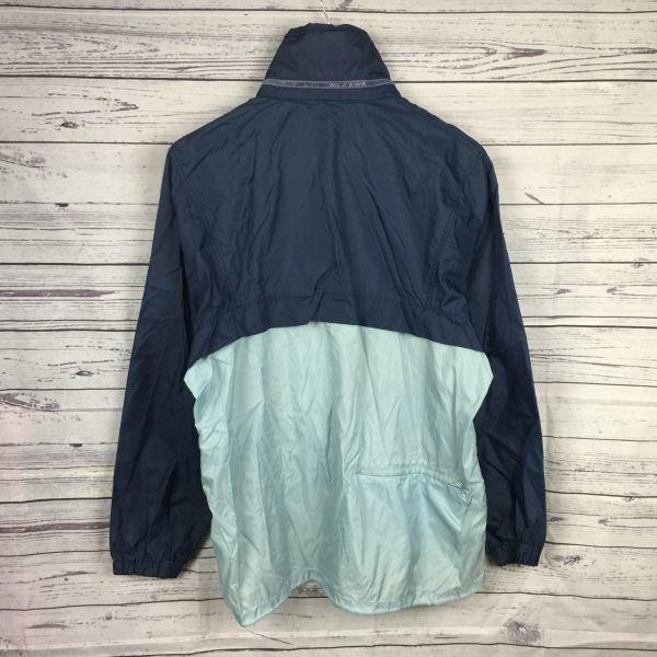 80s Vintage CLUB Adidas Packable Hood Full Zip Nylon Jacket M Blue Light Blue Shaka Jersey Blouson Outerwear Descente Made(USED)