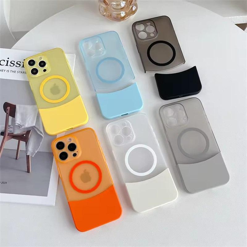 PC Candy Color Clash Etui na telefon Magsafe Dla iPhone 16 15 14 13 12 11 Pro Max Bezprzewodowe Ładowanie Matowe Zdejmowane Etui na Telefon