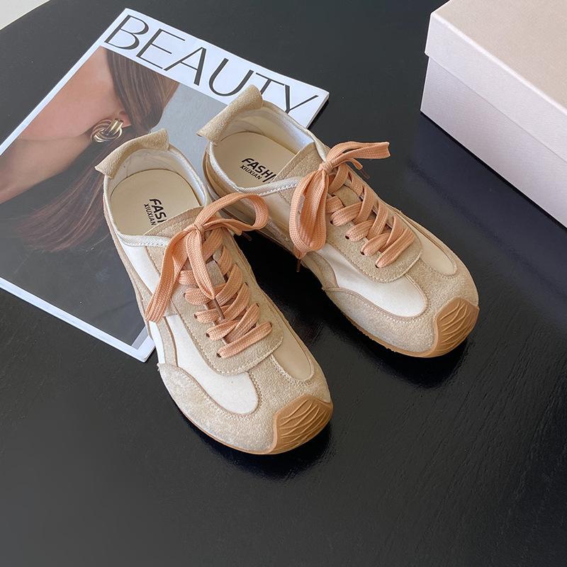 2025 spring and summer new women's shoes flat-bottomed retro lightweight breathable casual versatile sports shoes