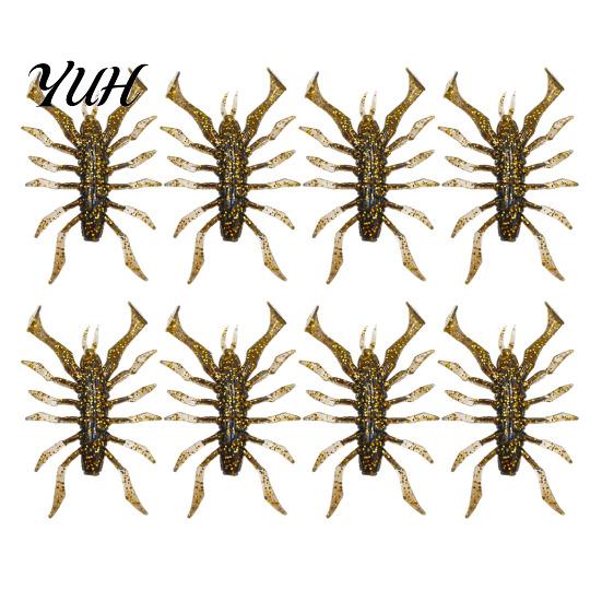 Freshwater Fishing Lures 8Pcs 6cm/2.8g Bionic Insect Soft Bait, Slow Sinking Floating Artificial Lure, Realistic Swimming Baits Swim Bait for