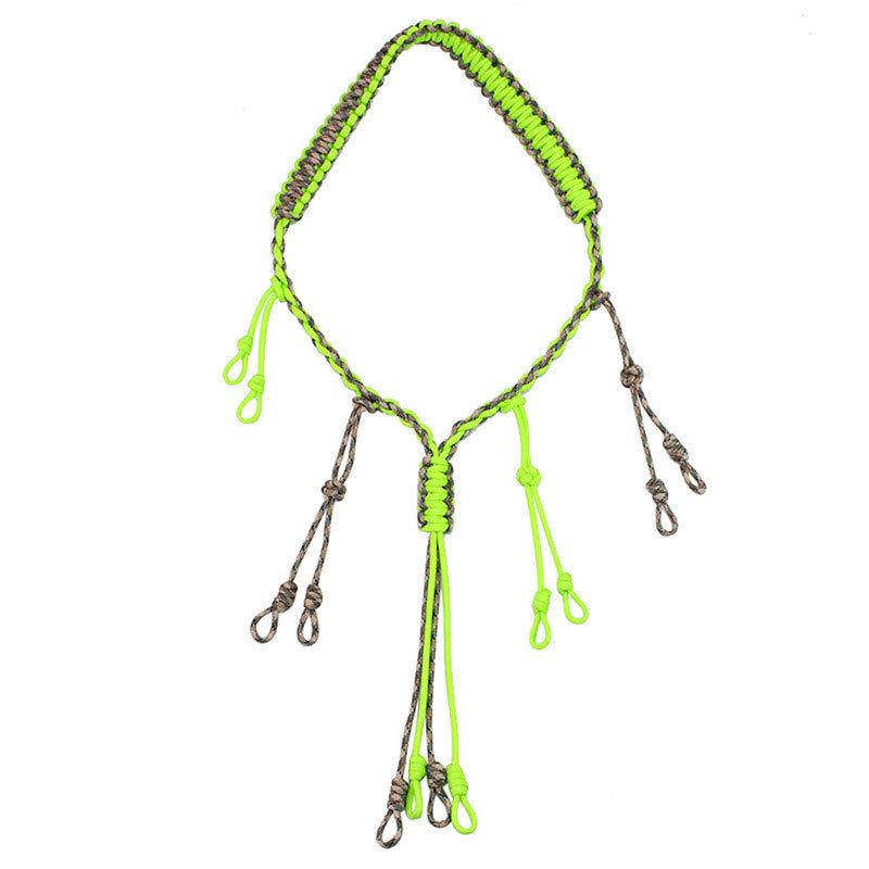 Outdoor Survival 12-Ring Multifunctional Paracord Whistle Lanyard