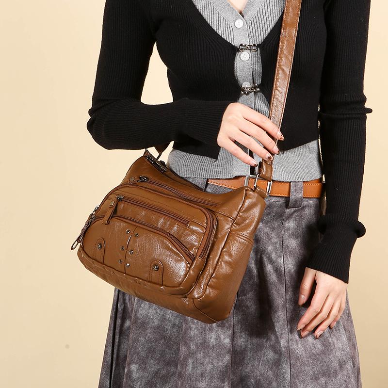 Women's Crossbody Bag Vintage Multi-Layer Shoulder Bag