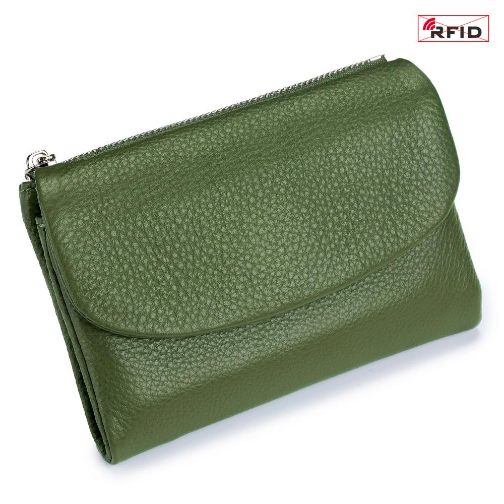 Damen Echtleder High-End Kurze Geldbörse - Weiches Rindsleder, Diebstahlsicher, Großes Fassungsvermögen