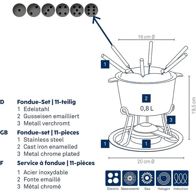 Kela Comore Fondue Set 11-piece. (16639)