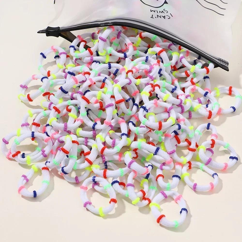 40/60pcs Kids Colorful Small Rubber Bands Girls Hair Ties Headbands Non Damaging Tie Ponytail High Elastic Durable Hair Rope Set
