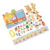 Fire Scene Wooden Lacing Figures Educational Early Learning Wooden Stringing Toy for Kids
