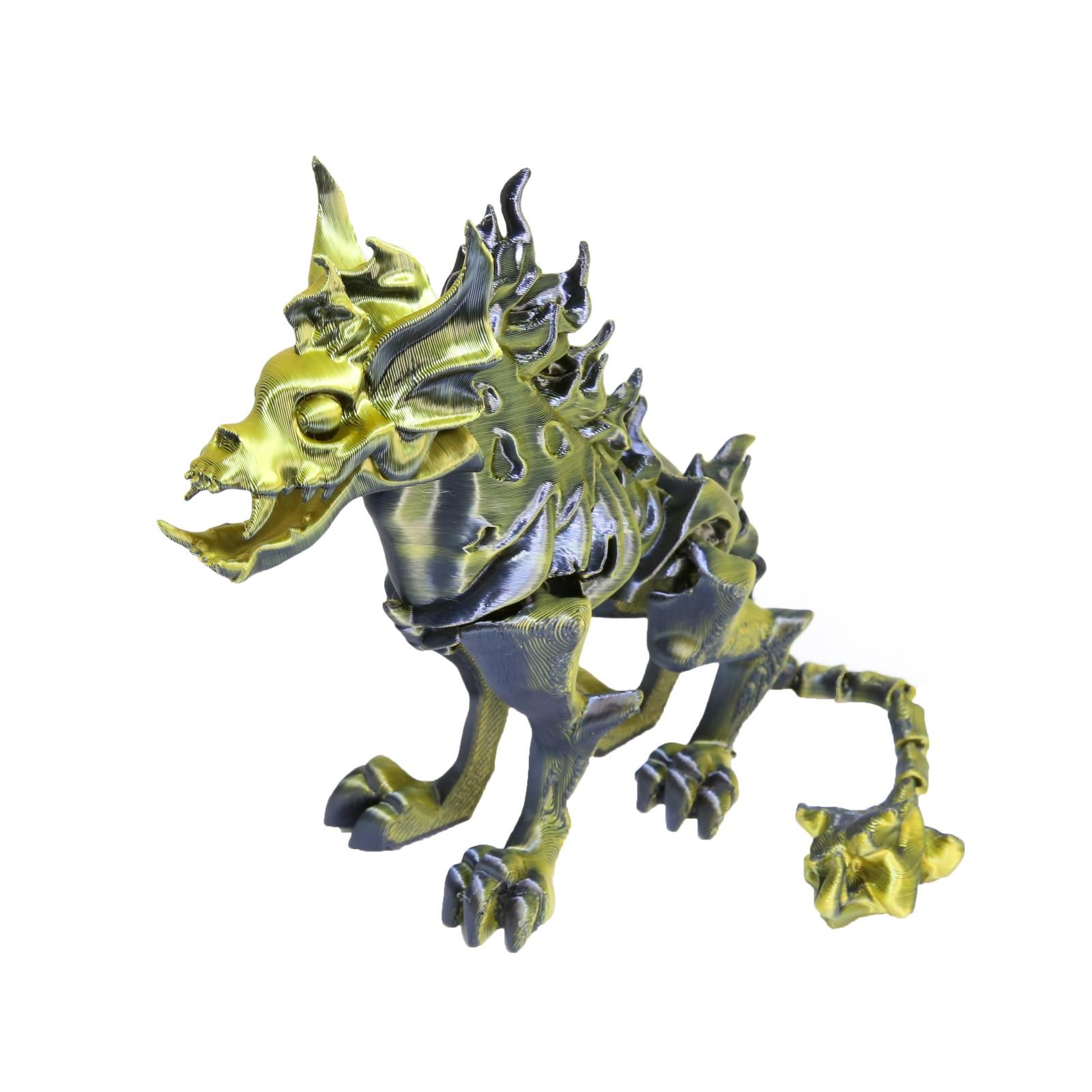 

3D-печатная шарнирная адская скелетная собака, креативная игрушка, декоративная модель для взрослых и детей One Size жёлтый