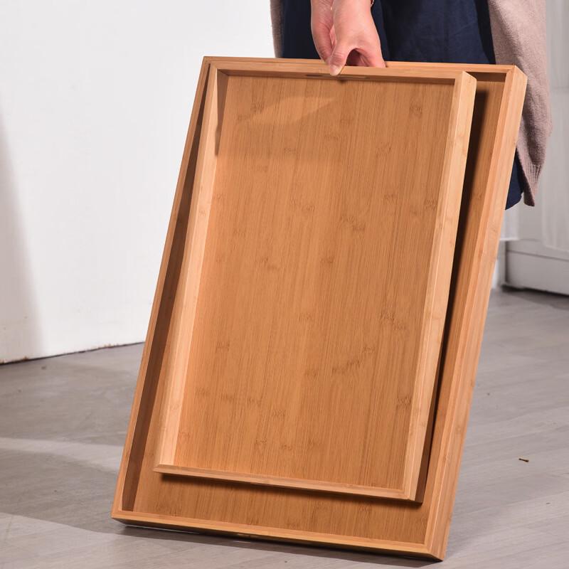 ZISIZ Large Reinforced Bamboo Serving Tray