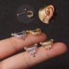 Cross-Border Stainless Steel Zircon Stud Earrings: Micro-Paved Cartilage Ear Clips with Screw Back