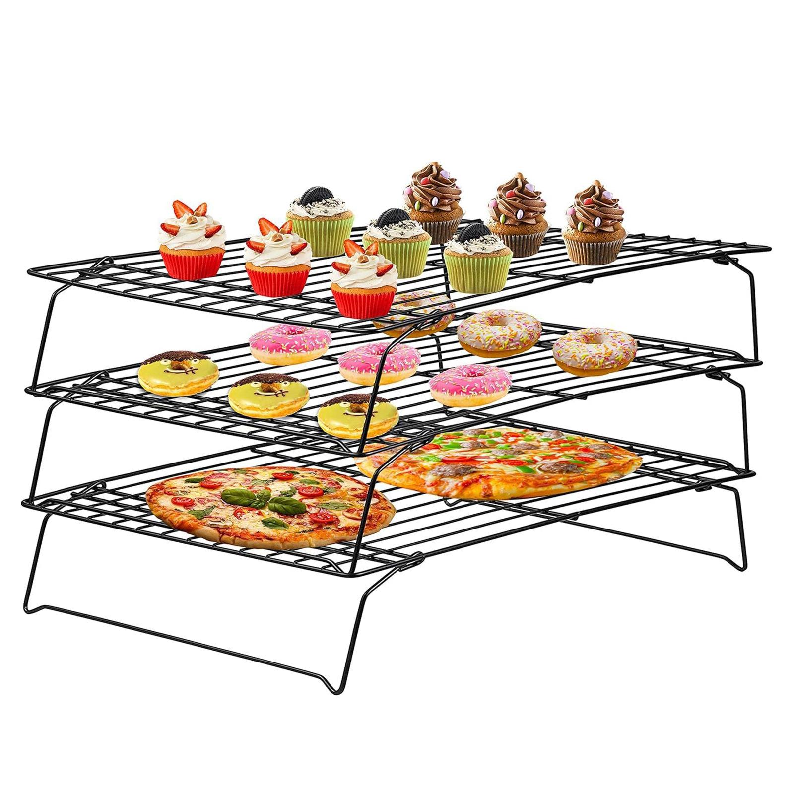 3-Piece three-layer cake rack cooling rack, stainless steel stackable grid YQ