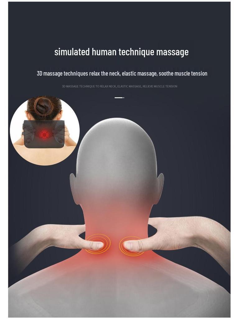 Pernă electrică de masaj cu spumă cu memorie pentru gât și spătar auto