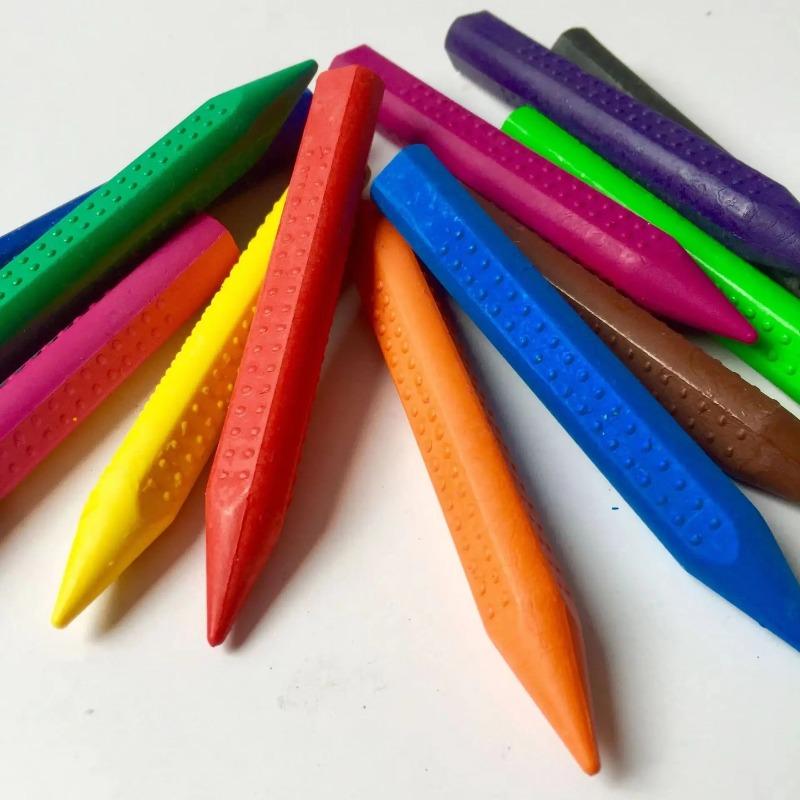 12 ks Barevných pastelek Nešpiní ruce Omyvatelná vosková pastelka Tužka Fixa Olejomalba Kreslicí tyčinky Barevné pastelky