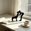 Escultura de Mujer y Perro Impresa en 3D para Mesa Figura de Mujeres Besando a un Perro para Decoración de Estante de Escritorio de Oficina en Casa
