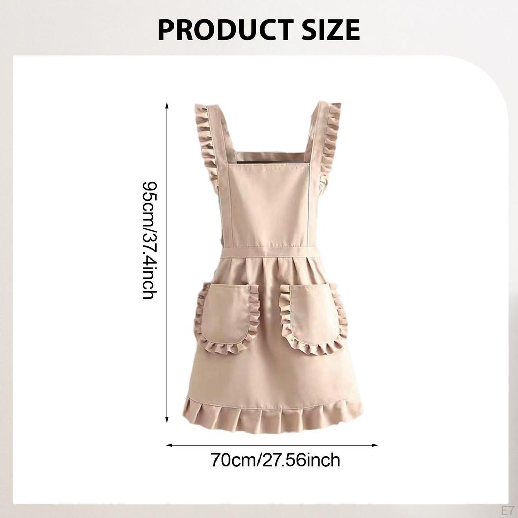 Adjustable Retro Ruffled Apron for Cooking, Housework, And Women's Activities; Ideal Cafes