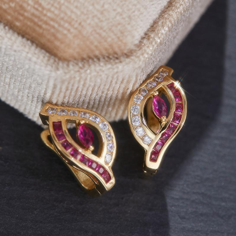 

Роскошные Изысканные Винтажные Блестящие Белые Розово-Красные Серьги для Леди Элегантная Индивидуальность Помолвка Свадебная Вечеринка Циркон Подарок