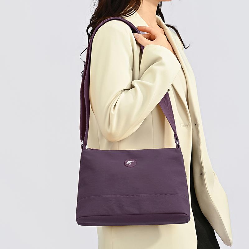Nylon Crossbody Bag Women's Lightweight Commuter Shoulder Bag Multi-compartment Small Square Bag