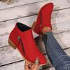 Damenschuhe für den Außenhandel: Neue Wildleder-Martin-Stiefel in Übergröße mit dickem Absatz, Seitenreißverschluss und niedrigem Absatz.