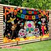 2D Flat Banner, Halloween Party Banner, Party Revelry, Skeleton Couple, Flowerszyc