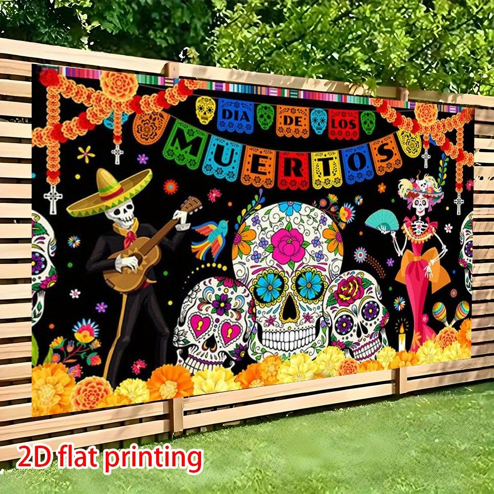 2D Flat Banner, Halloween Party Banner, Party Revelry, Skeleton Couple, Flowerszyc