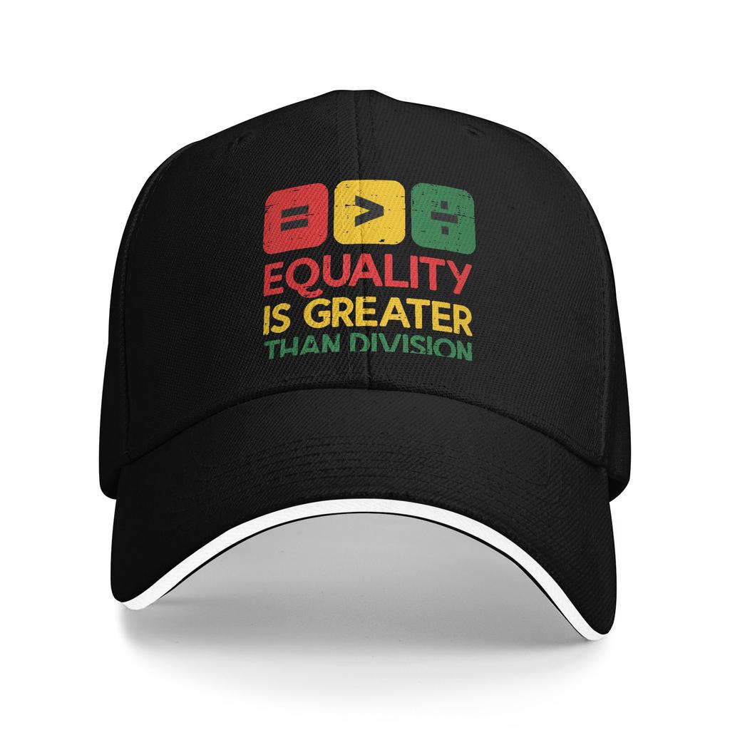 Black History Equality Greater Than Division Baseball Cap  Fashion Women Unisex Trucker Hat Fishing Snapback Cap Gift Idea