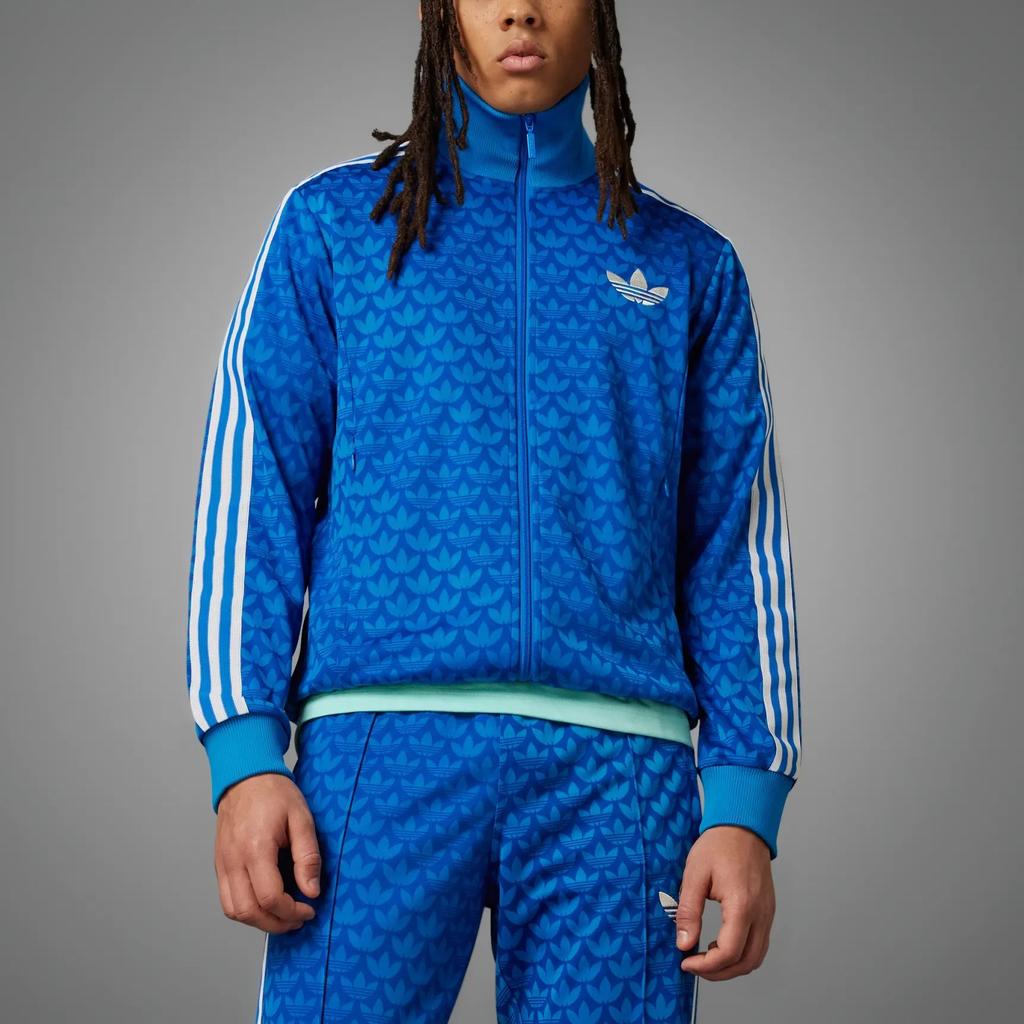 adidas Originals SS23 Adicolor 70s Retro Series Logo Patch Sports Long Sleeve Zip Hoodie Men Hoodies Blue IP6980