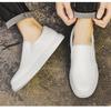 Men Plus Size Summer Breathable Casual Flat Leather Skate Sneakers