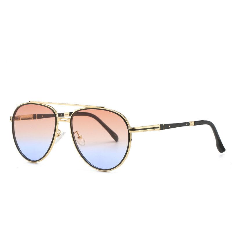 

Classic Double Bridge Pilot Sunglasses Women For Men 2026 Vintage Luxury Brand Designer Sun Glasses Punk Metal Eye Glasses UV400